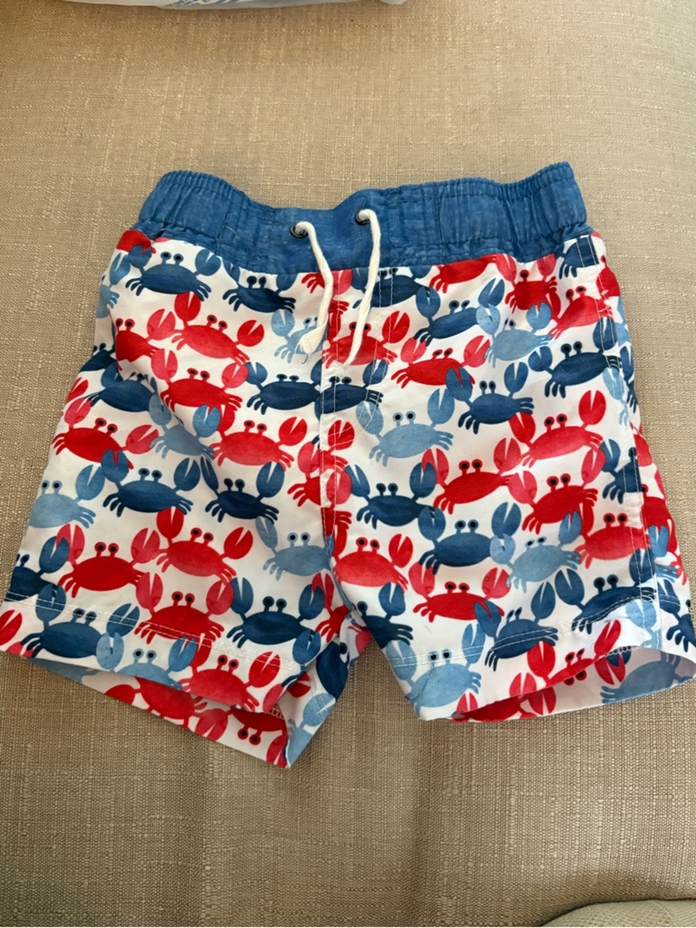 Mud Pie Toddler Swim Shorts - Blue and White
